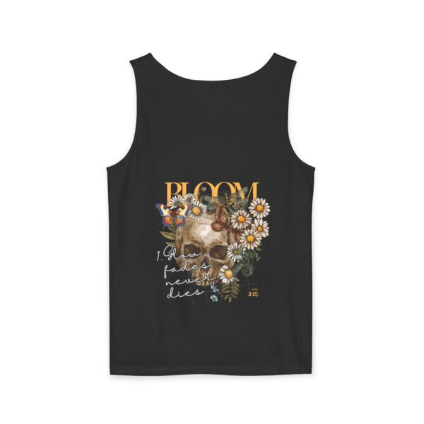 Blooming Skull Unisex Tank Top - Floral Skull Tee - Image 2