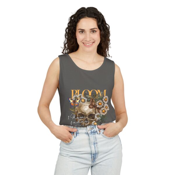 Blooming Skull Unisex Tank Top - Floral Skull Tee - Image 13