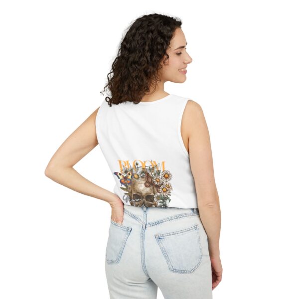 Blooming Skull Unisex Tank Top - Floral Skull Tee - Image 9