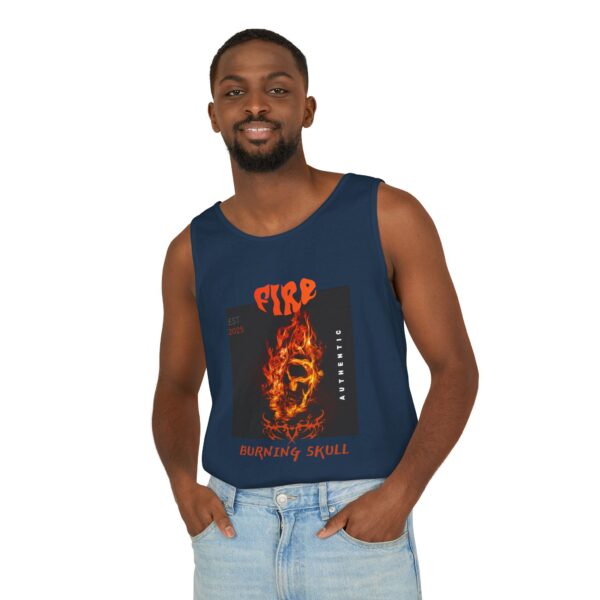 Unisex Tank Top - Burning Skull Graphic Summer Tank Top - Image 16