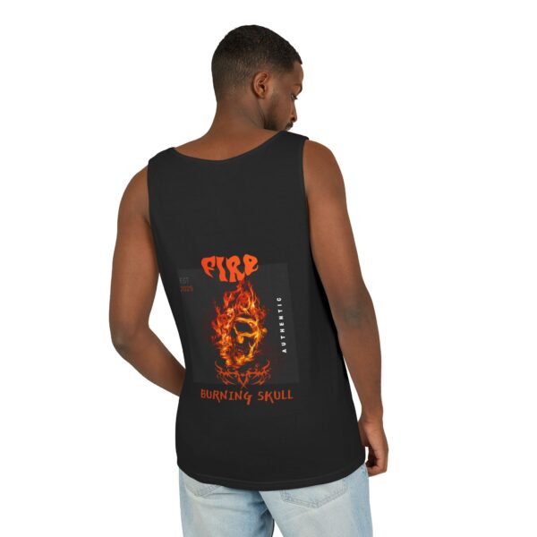 Unisex Tank Top - Burning Skull Graphic Summer Tank Top - Image 6