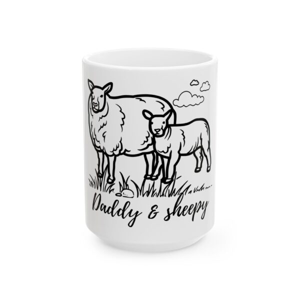 Daddy & Sheepy Ceramic Mug - Cute Animal Coffee Cup for Dads, Father’s Day Gift, Farmhouse Decor, Kids’ Enjoyment - Image 14