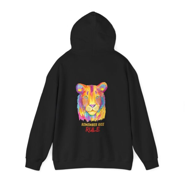 Vibrant Lion Spirit Hoodie - Cozy Unisex Sweatshirt, Animal Lover Gift, Colorful Fashion, Inspirational Wear, Casual Comfort - Image 3