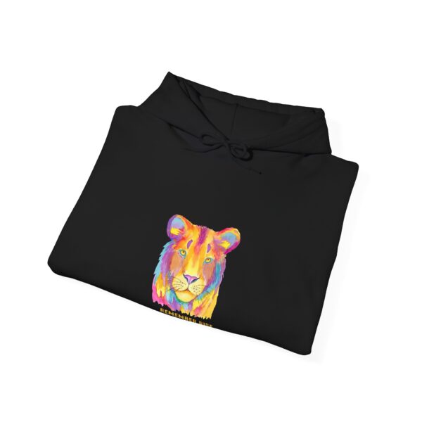 Vibrant Lion Spirit Hoodie - Cozy Unisex Sweatshirt, Animal Lover Gift, Colorful Fashion, Inspirational Wear, Casual Comfort - Image 4