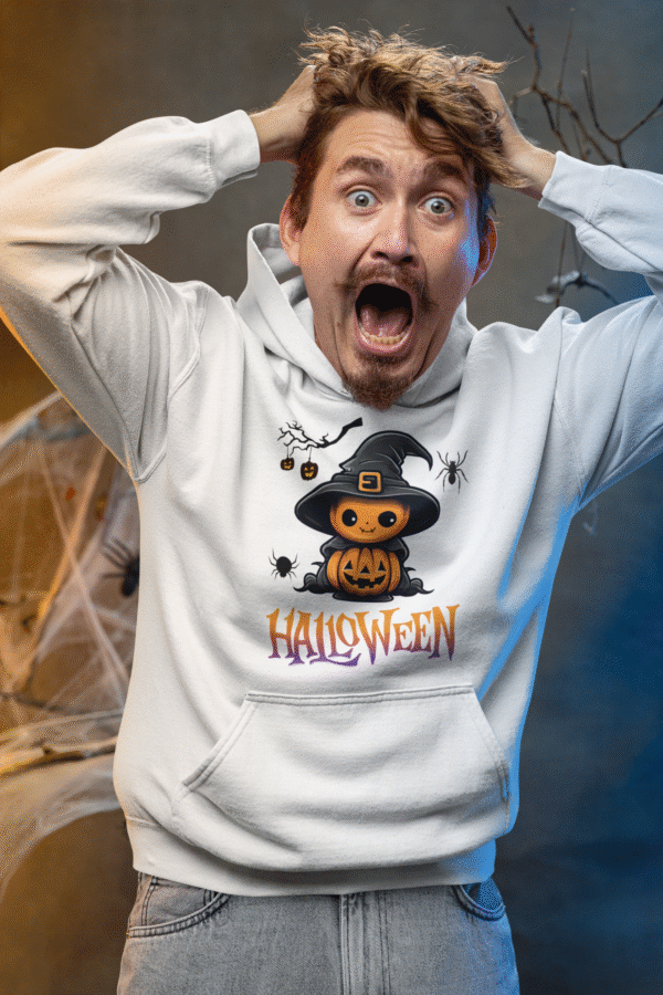 Cozy Halloween Pumpkin Hoodie - Unisex Spooky Sweatshirt - Image 2