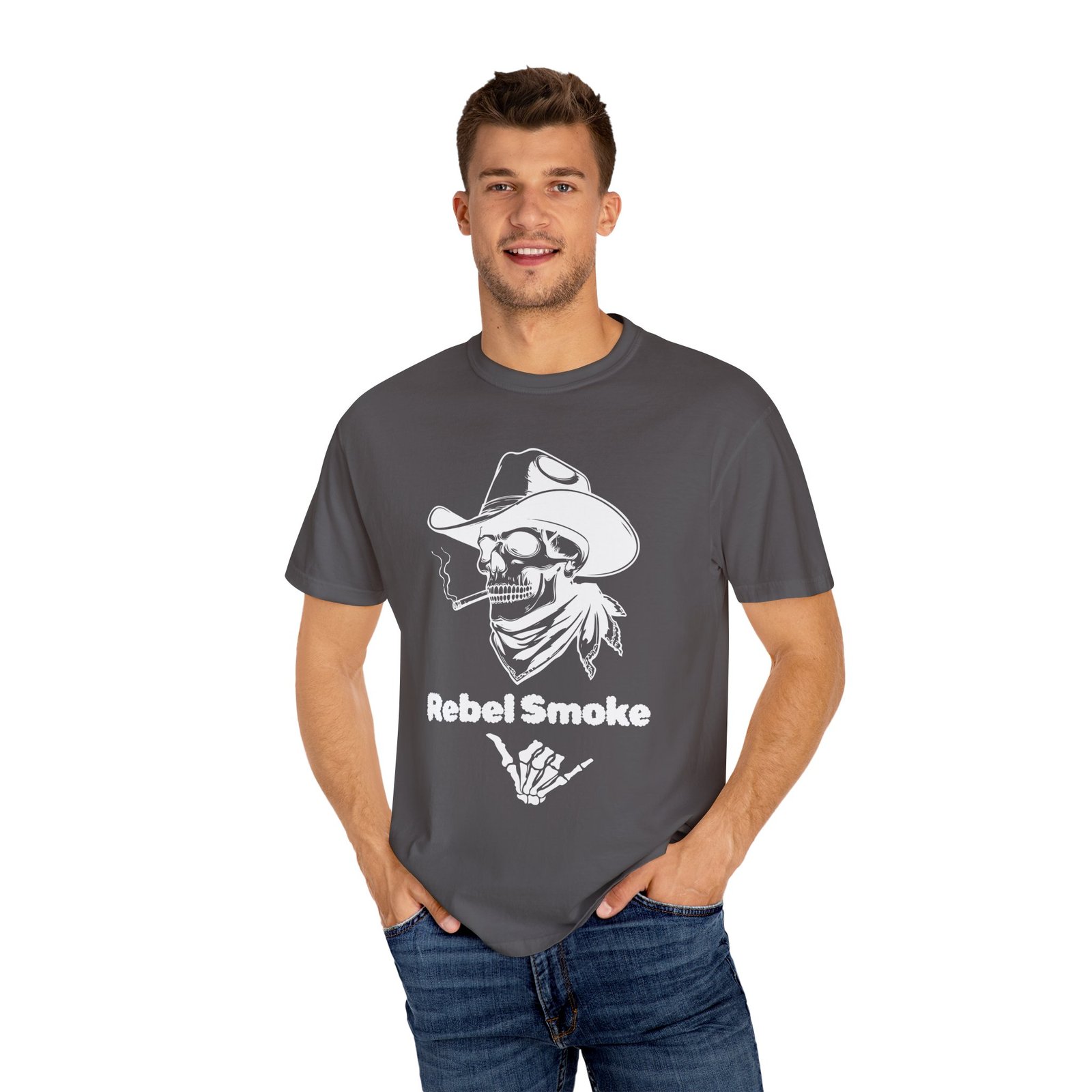 Rebel Smoke Cowboy Tee - Unisex Festival Graphic Shirt - Image 9