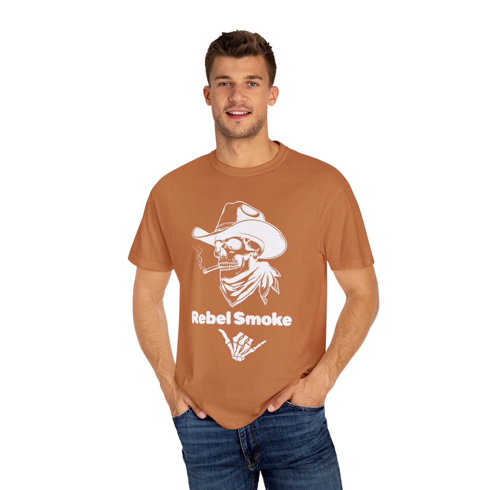Rebel Smoke Cowboy Tee - Unisex Festival Graphic Shirt - Image 4