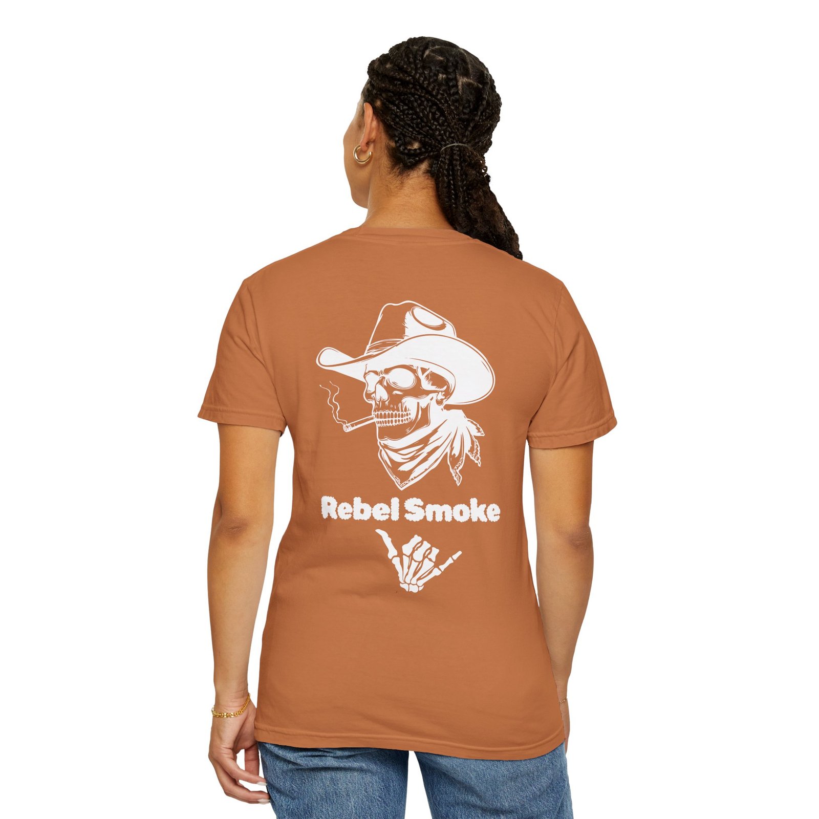 Rebel Smoke Cowboy Tee - Unisex Festival Graphic Shirt - Image 5