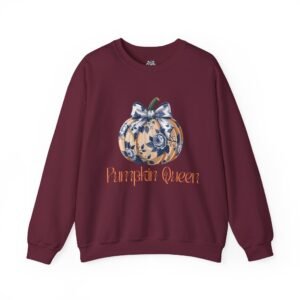 Fall Pumpkin Queen Crewneck Sweatshirt | Cozy Autumn Apparel | Halloween Gift | Seasonal Fashion | Unisex Sweatshirt