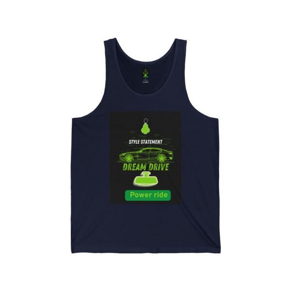 Unisex Jersey Tank - Dream Drive Power Ride, Graphic Tee, Summer Outfit, Gift for Car Lovers, Cool Casual Wear - Image 3