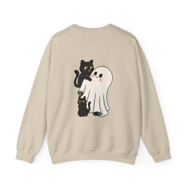 Halloween Cat and Ghost Sweatshirt | Cozy Unisex Crewneck | Perfect for Fall Fashion, Spooky Season, Cat Lovers, Ghost Enthusiasts, [...] - Image 5