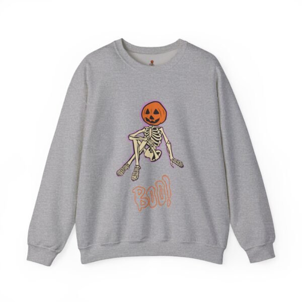Spooky Skeleton Sweatshirt, Cozy Halloween Crewneck, Unisex Fall Apparel, Cute Pumpkin Design, Boo Statement Sweatshirt - Image 13