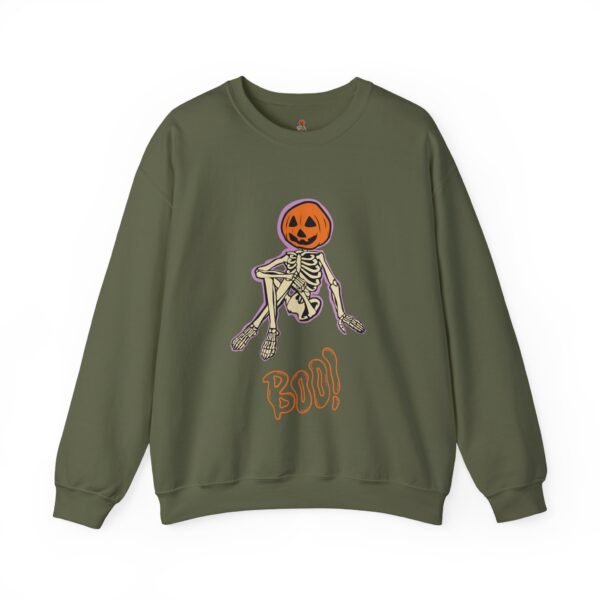 Spooky Skeleton Sweatshirt, Cozy Halloween Crewneck, Unisex Fall Apparel, Cute Pumpkin Design, Boo Statement Sweatshirt - Image 16