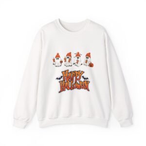 Halloween Ghost Crewneck – Cozy Unisex Fall Sweatshirt