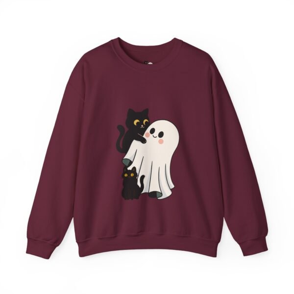 Halloween Cat and Ghost Sweatshirt | Cozy Unisex Crewneck | Perfect for Fall Fashion, Spooky Season, Cat Lovers, Ghost Enthusiasts, [...] - Image 16