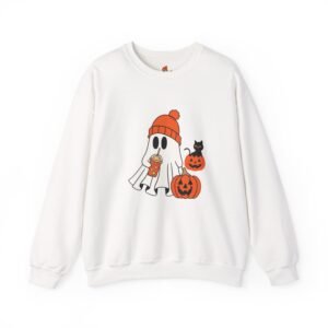 Halloween Ghost Crewneck Sweatshirt, Cozy Unisex Sweatshirt, Cute Ghost Design, Fall Fashion, Halloween Costume