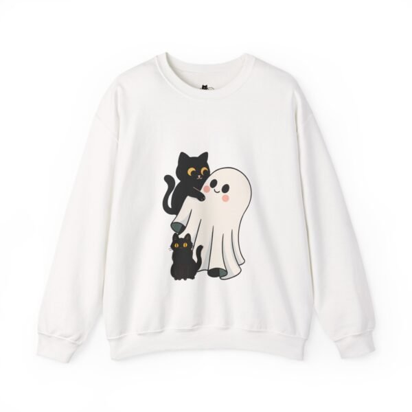 Halloween Cat and Ghost Sweatshirt | Cozy Unisex Crewneck | Perfect for Fall Fashion, Spooky Season, Cat Lovers, Ghost Enthusiasts, [...]