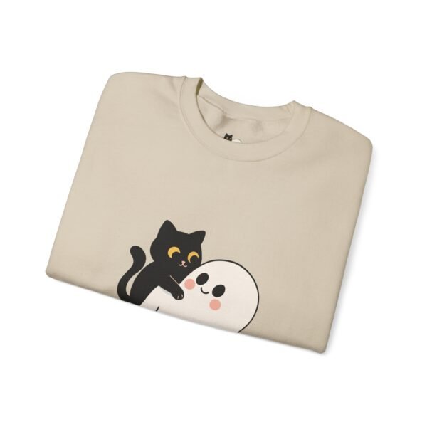 Halloween Cat and Ghost Sweatshirt | Cozy Unisex Crewneck | Perfect for Fall Fashion, Spooky Season, Cat Lovers, Ghost Enthusiasts, [...] - Image 6