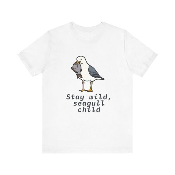 Stay Wild Seagull Child Unisex Tee, Fun Bird Shirt, Casual Wear, Gift for Animal Lovers, Summer Outfit, Nature T-Shirt