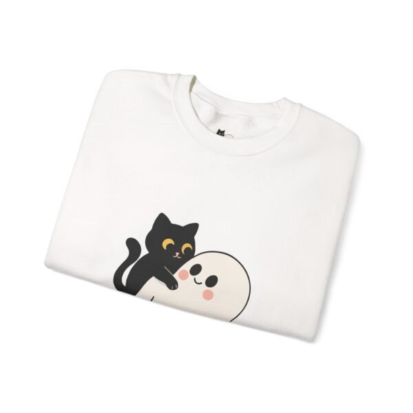 Halloween Cat and Ghost Sweatshirt | Cozy Unisex Crewneck | Perfect for Fall Fashion, Spooky Season, Cat Lovers, Ghost Enthusiasts, [...] - Image 3