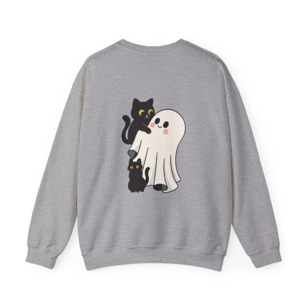 Halloween Cat and Ghost Sweatshirt | Cozy Unisex Crewneck | Perfect for Fall Fashion, Spooky Season, Cat Lovers, Ghost Enthusiasts, [...] - Image 8