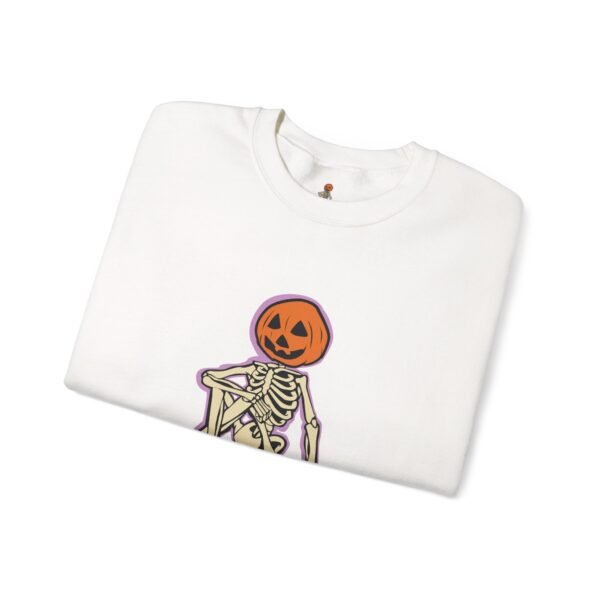 Spooky Skeleton Sweatshirt, Cozy Halloween Crewneck, Unisex Fall Apparel, Cute Pumpkin Design, Boo Statement Sweatshirt - Image 6