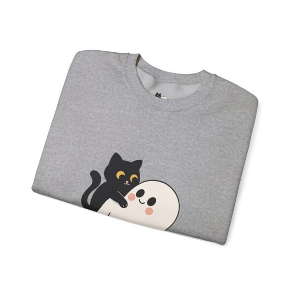 Halloween Cat and Ghost Sweatshirt | Cozy Unisex Crewneck | Perfect for Fall Fashion, Spooky Season, Cat Lovers, Ghost Enthusiasts, [...] - Image 9