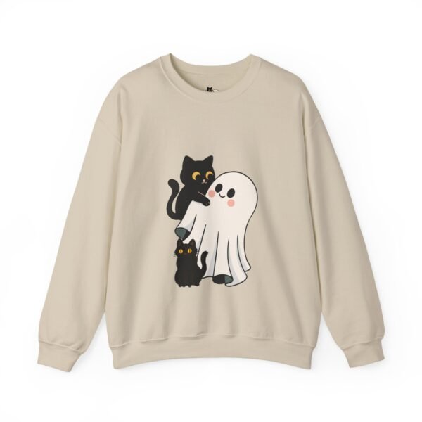 Halloween Cat and Ghost Sweatshirt | Cozy Unisex Crewneck | Perfect for Fall Fashion, Spooky Season, Cat Lovers, Ghost Enthusiasts, [...] - Image 4