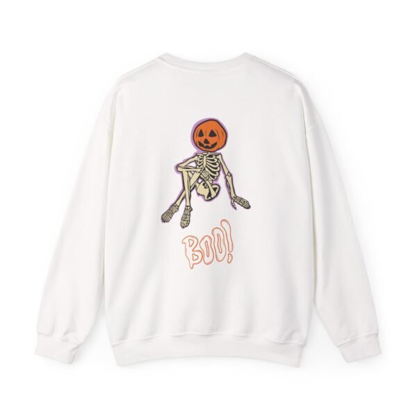 Spooky Skeleton Sweatshirt, Cozy Halloween Crewneck, Unisex Fall Apparel, Cute Pumpkin Design, Boo Statement Sweatshirt - Image 5