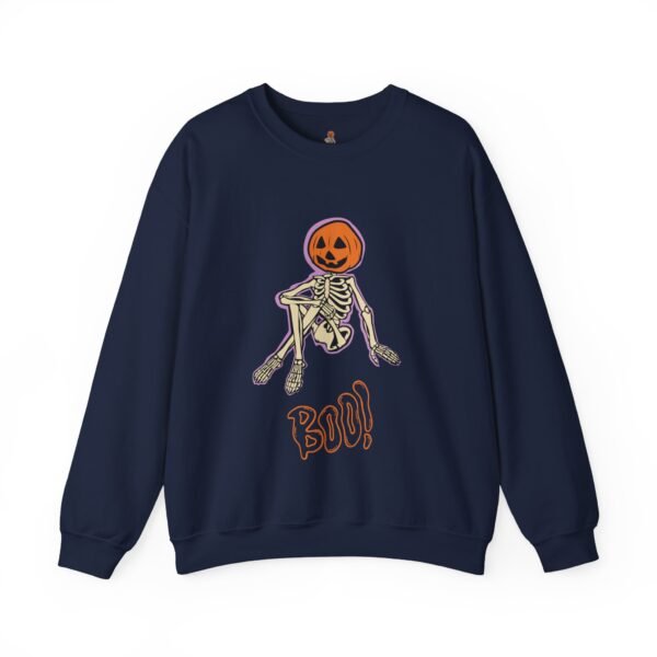 Spooky Skeleton Sweatshirt, Cozy Halloween Crewneck, Unisex Fall Apparel, Cute Pumpkin Design, Boo Statement Sweatshirt - Image 25