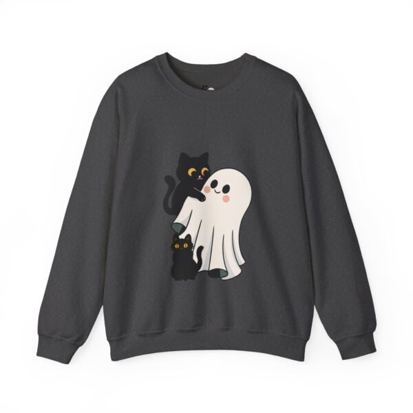 Halloween Cat and Ghost Sweatshirt | Cozy Unisex Crewneck | Perfect for Fall Fashion, Spooky Season, Cat Lovers, Ghost Enthusiasts, [...] - Image 25