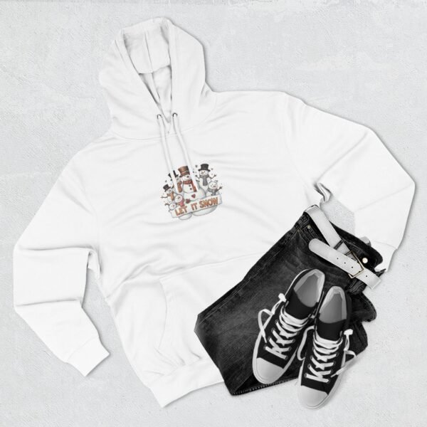 Cozy Snowman Hoodie for Winter Celebrations, Fleece Pullover, Holiday Sweatshirt, Cute Winter Apparel, Gift for Snow Lovers - Image 3