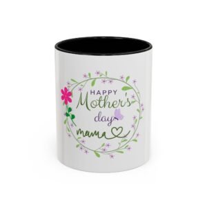 Happy Mother's Day Accent Coffee Mug - Floral Design for Mom